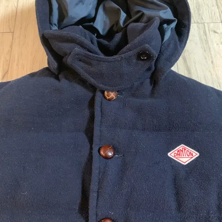 [BUNJANG] Danton x Beams Hooded Padded Coat (Navy) 34 / 단톤 빔즈 후드 패딩 코트 34