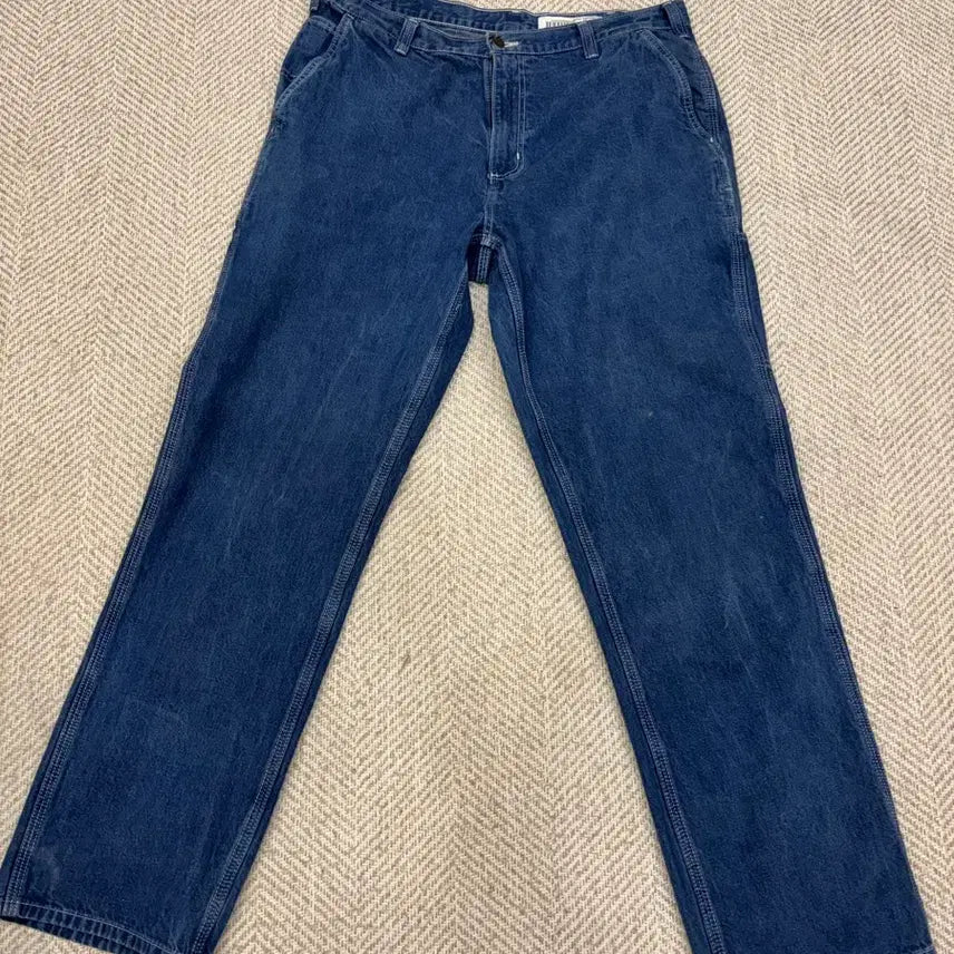 [BUNJANG] Carhartt Single Knee Carpenter Denim / 칼하트 가죽탭 싱글니 카펜더 덩가리핏 데님