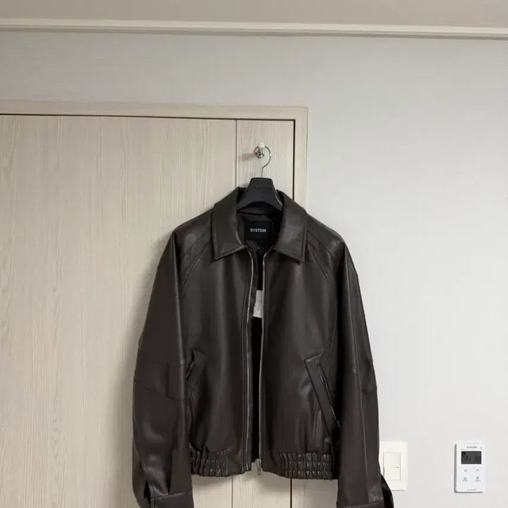 [SOLD OUT] 시스템옴므 브라운 레더 집업 블루종 자켓