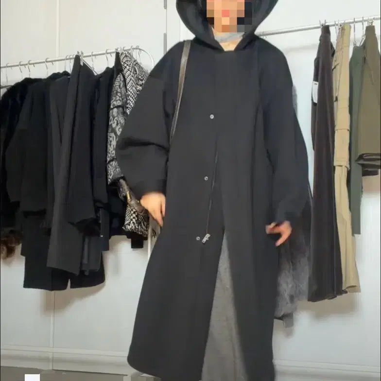 [BUNJANG] Ayadz Vintage Neoprene Long Hooded Zip-Up / Ayadz 빈티지 네오프렌 롱 후드집업