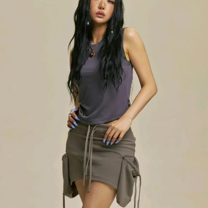 [BUNJANG] Gilla Archive Star Patch Pocket Rib Skirt / 길라 아카이브 스타 패치 포켓 립 스커트