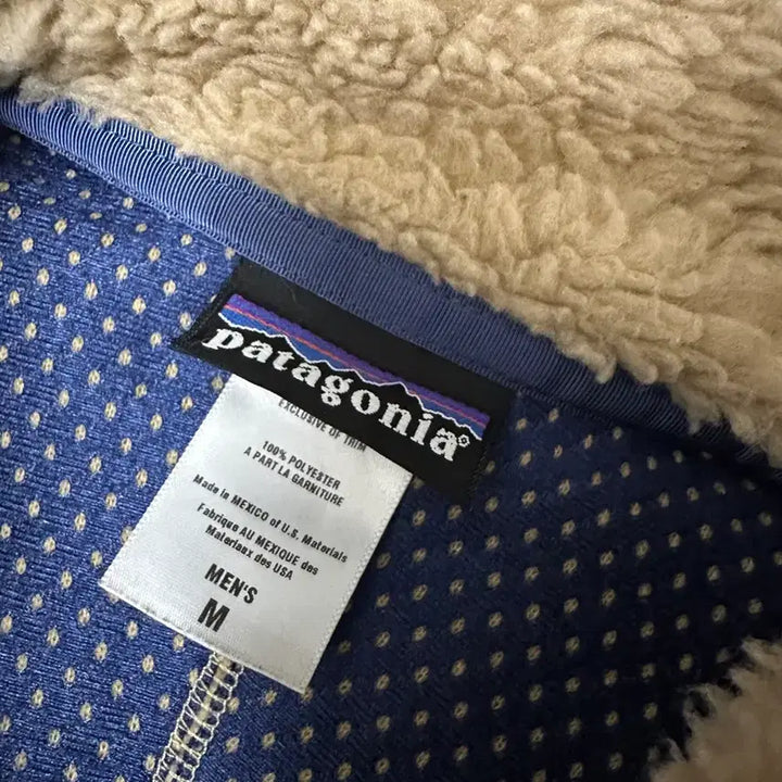 [BUNJANG] Patagonia Retro Pile Cardigan Ivory Navy Jacket / [M] 파타고니아 딥파일 민트급 레트로 카디건 아이보리 네이비 지디