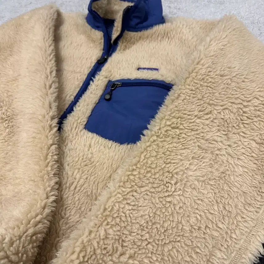 [BUNJANG] Patagonia Retro Pile Cardigan Ivory Navy Jacket / [M] 파타고니아 딥파일 민트급 레트로 카디건 아이보리 네이비 지디