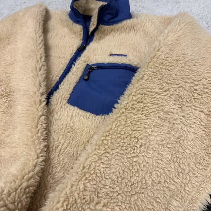 [BUNJANG] Patagonia Retro Pile Cardigan Ivory Navy Jacket / [M] 파타고니아 딥파일 민트급 레트로 카디건 아이보리 네이비 지디