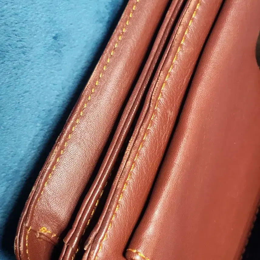 [BUNJANG] Samsonite Leather Clutch Brown Bag / 쌤소나이트 가죽 클러치 브라운