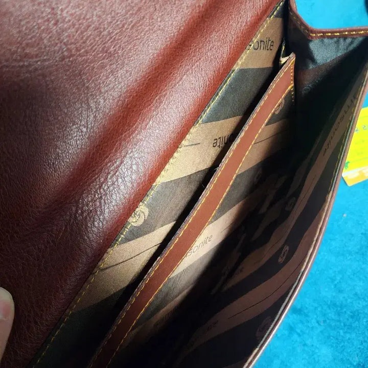 [BUNJANG] Samsonite Leather Clutch Brown Bag / 쌤소나이트 가죽 클러치 브라운