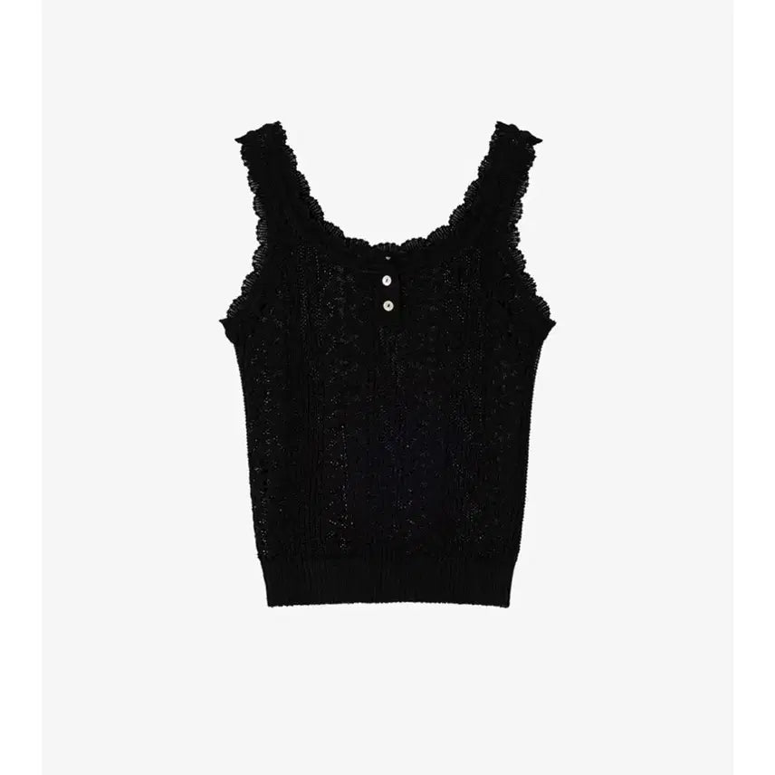 [BUNJANG] Grove Scasi Knit Sleeveless Black / 그로브 스카시 니트 슬리브리스 블랙