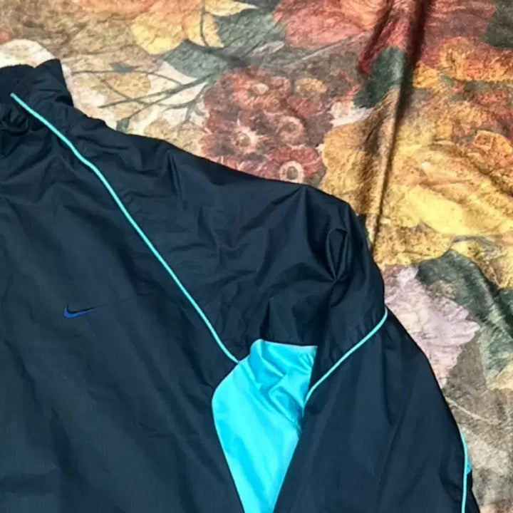 [BUNJANG] Nike Vintage Sky Blue Side Line Navy Windbreaker Jacket 105 / 나이키 빈티지 스카이블루 사이드라인 네이비바람막이 105 아디다스바람막이