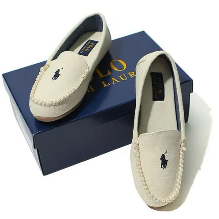 [BUNJANG] Polo Ralph Lauren DECLAN Loafers Cream Canvas / 미사용 폴로 DECLAN RF103583W 로퍼 크림
