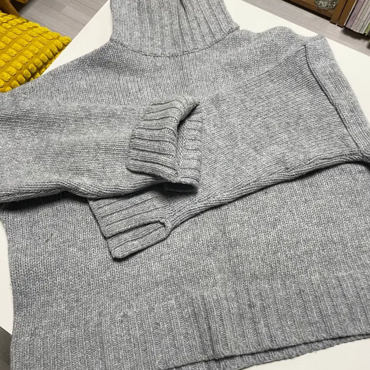 [BUNJANG] Loose Fit Turtleneck Knit Gray Sweater / 루즈핏 터틀넥 니트 그레이