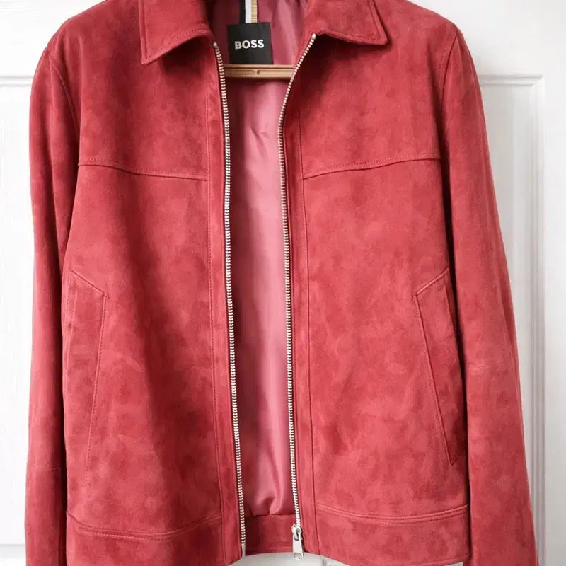 [BUNJANG] BOS Red Suede Jacket / 보스 스웨이드 레드 자켓