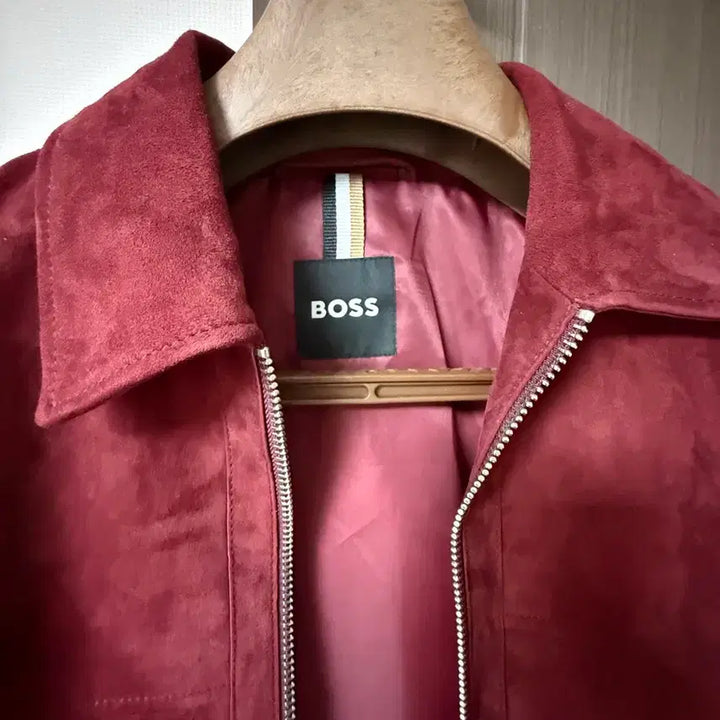 [BUNJANG] BOS Red Suede Jacket / 보스 스웨이드 레드 자켓