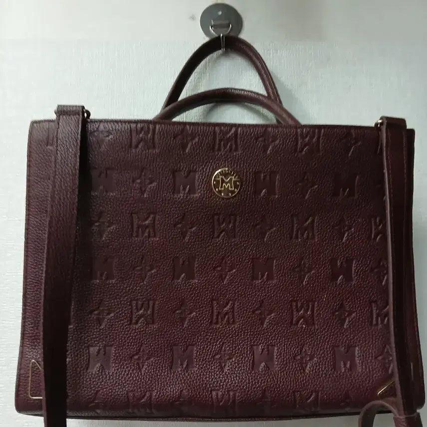 [BUNJANG] Metrocity Embossed Brown Shoulder Bag / 메트로시티 엠보 가방 브라운 숄더백