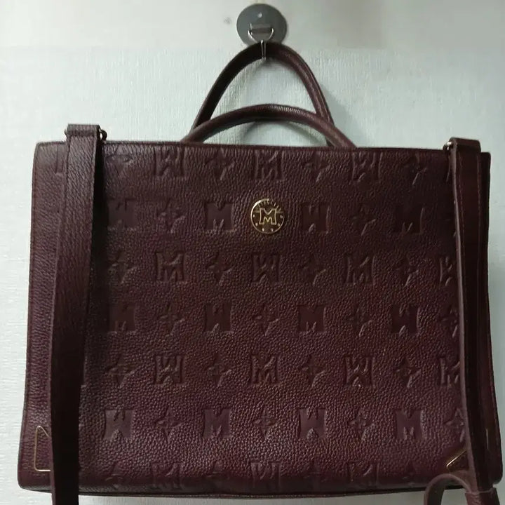 [BUNJANG] Metrocity Embossed Brown Shoulder Bag / 메트로시티 엠보 가방 브라운 숄더백