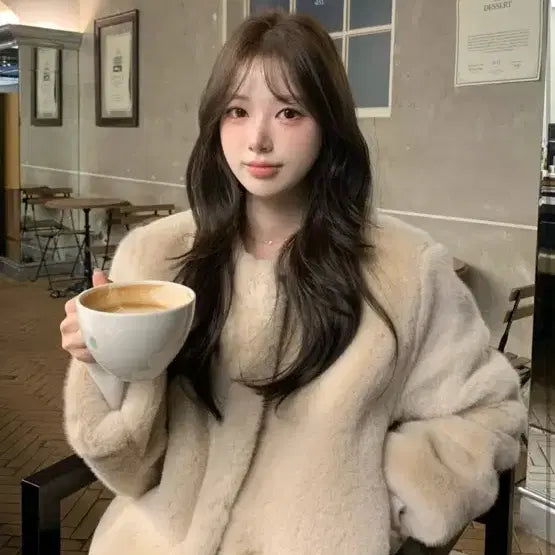 [BUNJANG] Plantshop Beige Faux Fur Jacket / 플랜트샵 퍼자켓 베이지