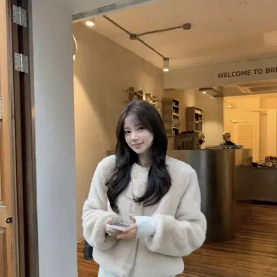 [BUNJANG] Plantshop Beige Faux Fur Jacket / 플랜트샵 퍼자켓 베이지