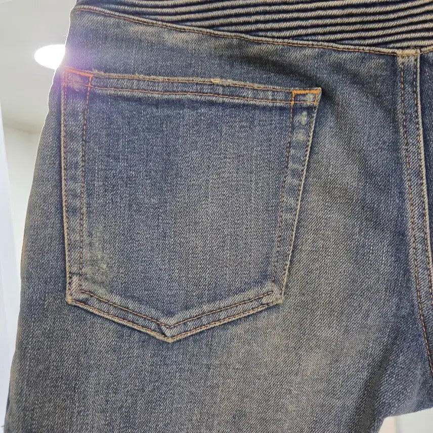 [BUNJANG] Balmain Men's Biker Green Wash Jeans / 발망 최고 남성 바이커  녹워싱 청바지