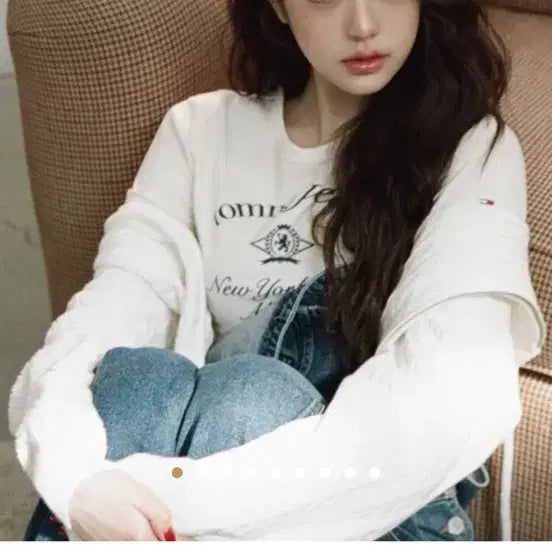 [BUNJANG] Tommy Hilfiger Crest Ringer T-shirt / 타미힐피거 크레스트 링거 반팔 티셔츠