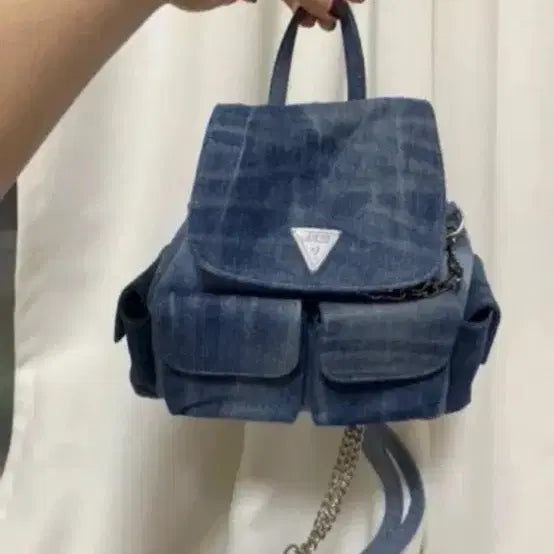 [BUNJANG] Guess Denim Backpack Bag / 게스 데님 백팩 가방