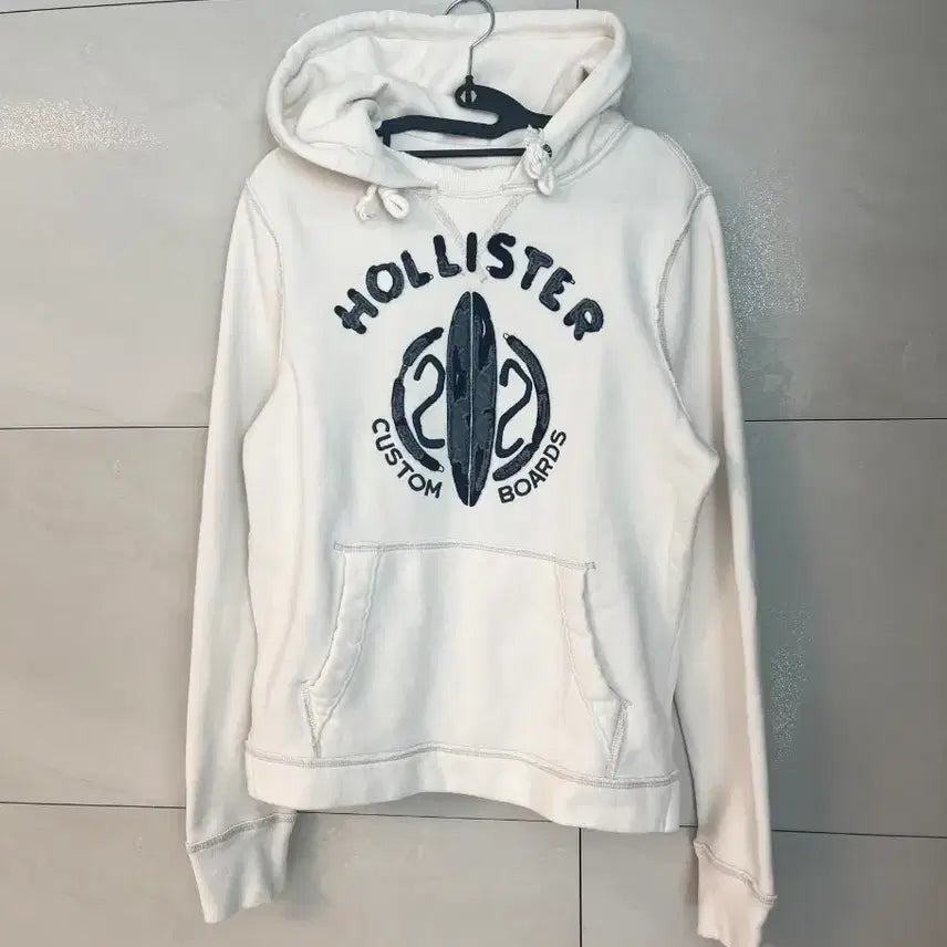 [BUNJANG] Hollister Spell Logo White Hoodie [S] / 극희귀 홀리스터 스펠로고 화이트 후드티 [S]