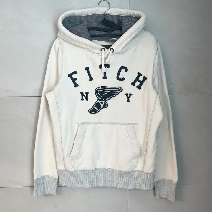 [BUNJANG] Abercrombie &amp; Fitch Spell Logo White Hoodie [S] / 극희귀 아베크롬비 스펠로고 화이트 후드티 [S]