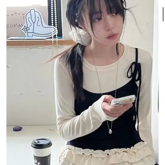 [BUNJANG] Kimahop Aftermonday Layered Frill Bustier Top / 레이어드 프릴 뷔스티에 티셔츠 김아홉 에프터먼데이 빈티지 모리걸