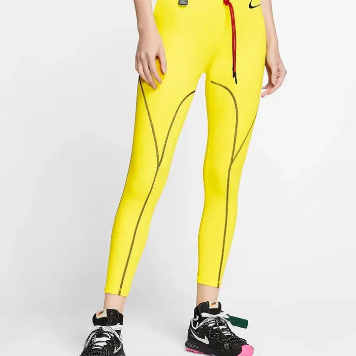 [BUNJANG] Nike Off-White Yellow Leggings M / 나이키 x 오프화이트 옐로우 레깅스 M(새상품)
