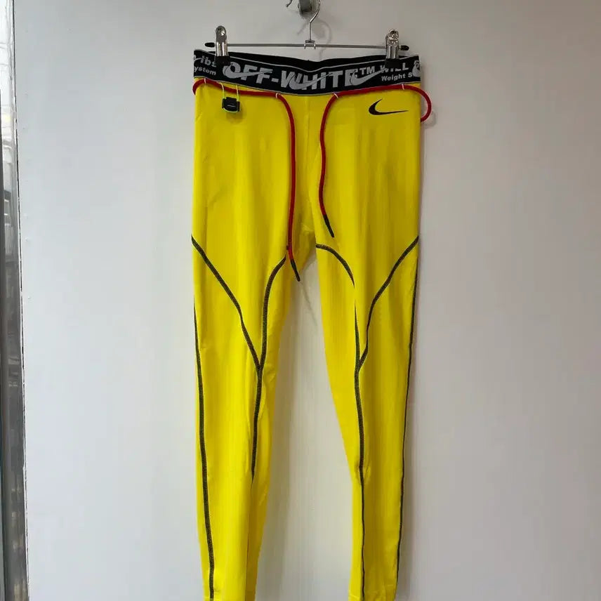 [BUNJANG] Nike Off-White Yellow Leggings M / 나이키 x 오프화이트 옐로우 레깅스 M(새상품)