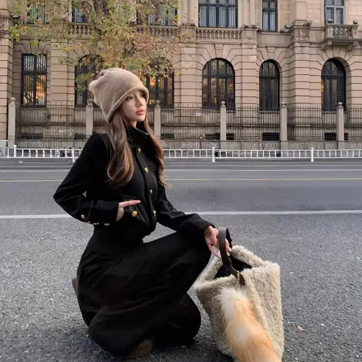 [BUNJANG] High Quality Training Set / 금장버튼 자켓 팬츠 트레이닝세트 하이퀄리티 츄리닝룩 꾸안꾸 여친룩 갸루