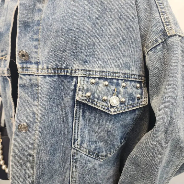 [BUNJANG] The East Pocket Studded Denim Jacket / 더 이스트 포켓징장식 청자켓 free