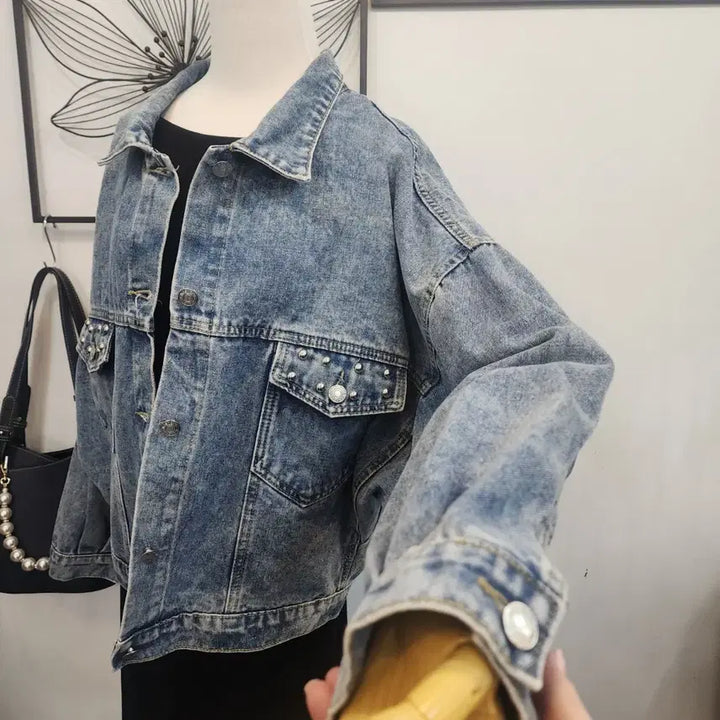 [BUNJANG] The East Pocket Studded Denim Jacket / 더 이스트 포켓징장식 청자켓 free