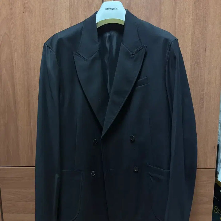 [BUNJANG] Brown Yard Double Breasted Jacket - Black (Size 5) / 브라운야드 더블 브레스티드 자켓 블랙(사이즈5)