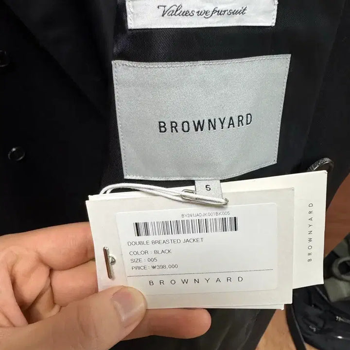 [BUNJANG] Brown Yard Double Breasted Jacket - Black (Size 5) / 브라운야드 더블 브레스티드 자켓 블랙(사이즈5)