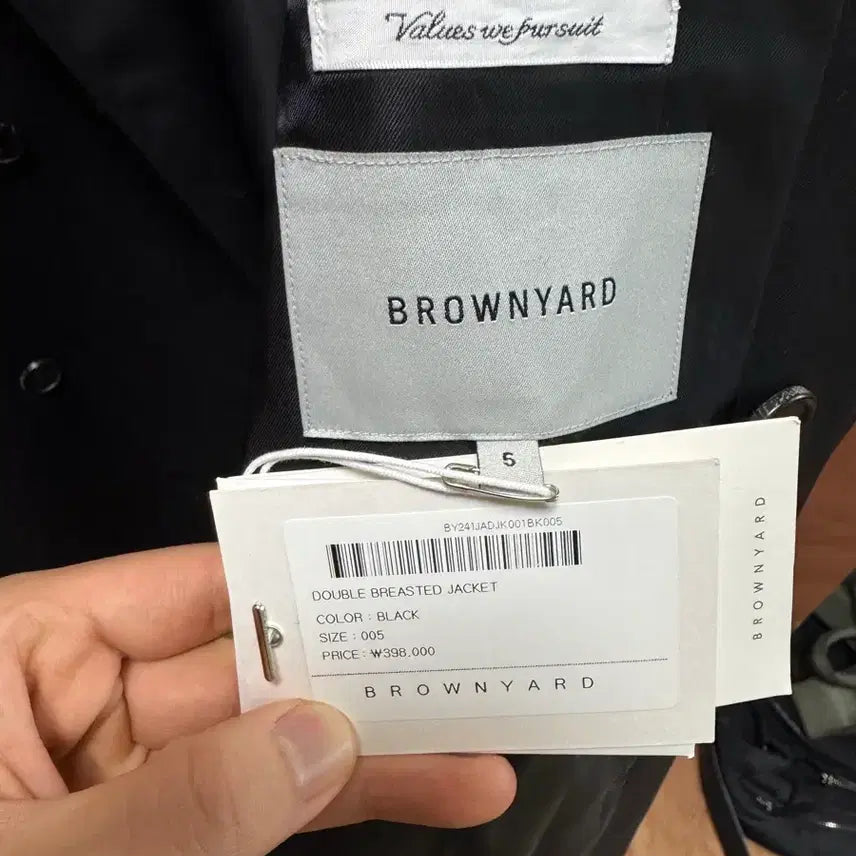 [BUNJANG] Brown Yard Double Breasted Jacket - Black (Size 5) / 브라운야드 더블 브레스티드 자켓 블랙(사이즈5)