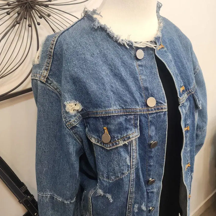 [BUNJANG] Zara Denim Patch Jacket (Size 55) / 자라 데님 패치 자켓 청자켓 55사이즈