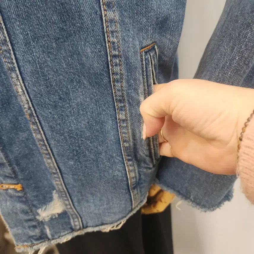 [BUNJANG] Zara Denim Patch Jacket (Size 55) / 자라 데님 패치 자켓 청자켓 55사이즈