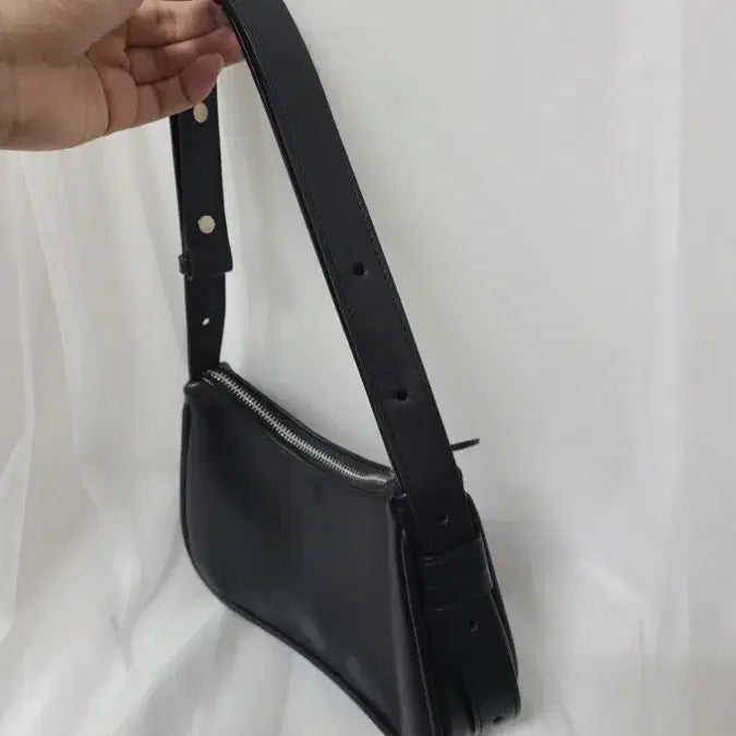 [BUNJANG] Black Leather Mini Shoulder Bag / 블랙 레더 숄더백 / 미니백
