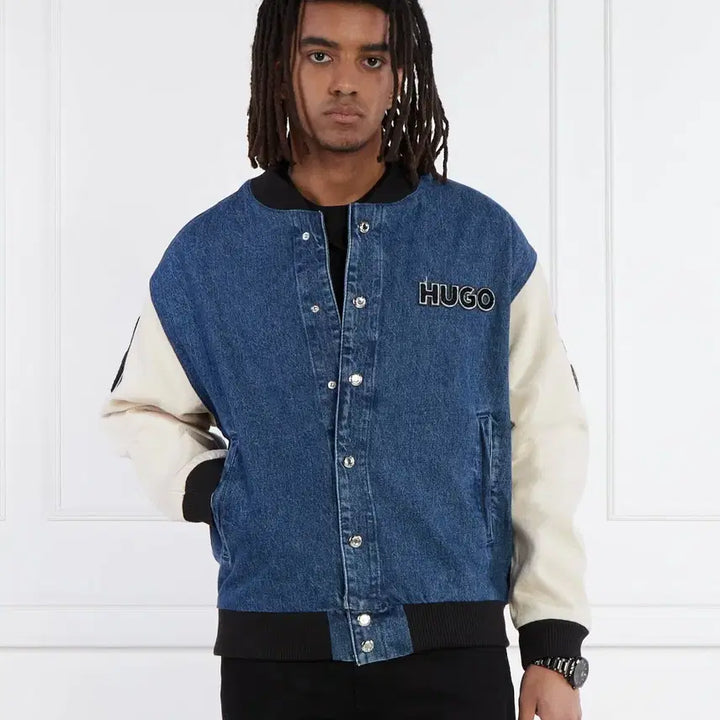 [BUNJANG] Hugo Hugo Boss Denim Varsity Jacket (M) / 휴고 휴고 보스 데님 바시티 자켓 M(100) 무료배송