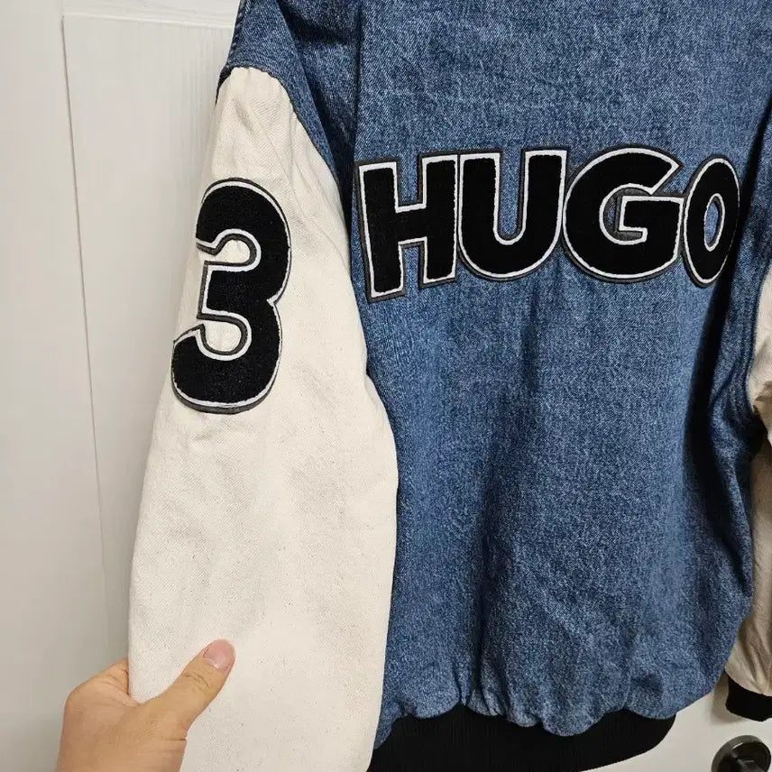 [BUNJANG] Hugo Hugo Boss Denim Varsity Jacket (M) / 휴고 휴고 보스 데님 바시티 자켓 M(100) 무료배송