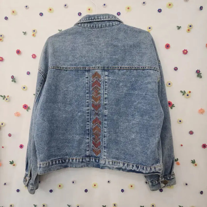 [BUNJANG] Clizy Vintage Denim Jacket (Pattern Point) / Clizy 빈티지 데님 청자켓 (패턴포인트)free