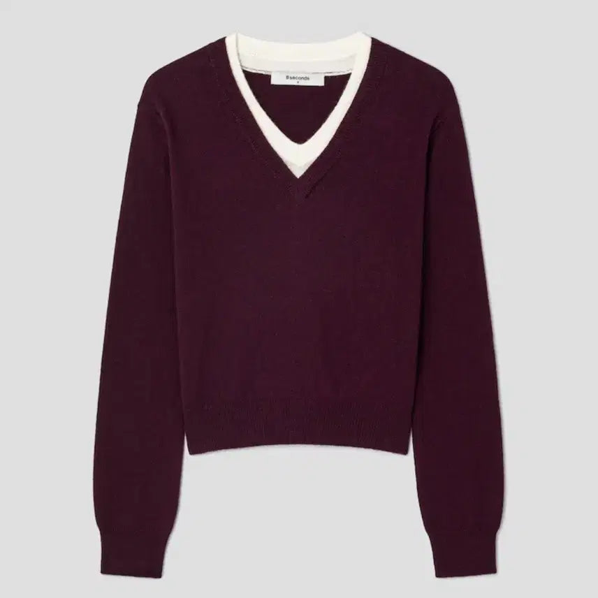 [BUNJANG] 8Seconds V-Neck Burgundy Knit / 에잇세컨즈 브이넥 와인 버건디 니트