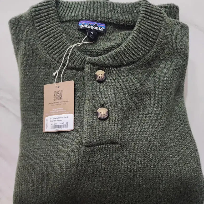 [BUNJANG] Patagonia Recycled Wool Blend Henley Neck Button Sweater / [XL]파타고니아 리사이클드 울블렌드 헨리넥 버튼 스웨터