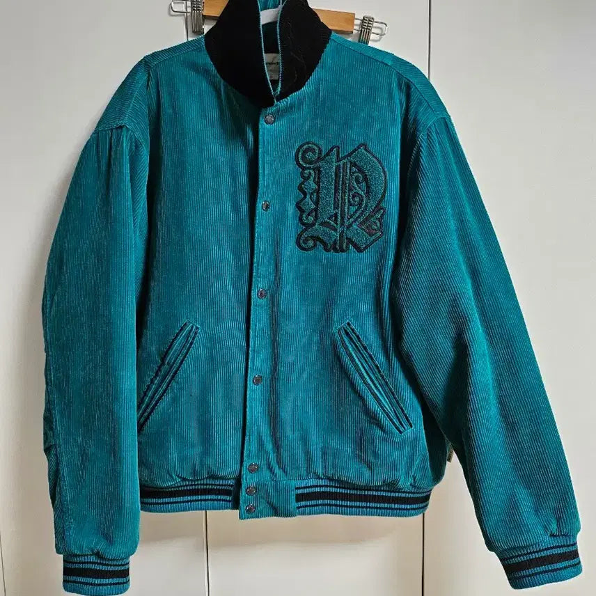 [BUNJANG] thisisneverthat Fortuna Corduroy Varsity Jacket Green / 디스이즈네버댓 포르투나 코듀로이 바시티 자켓 그린