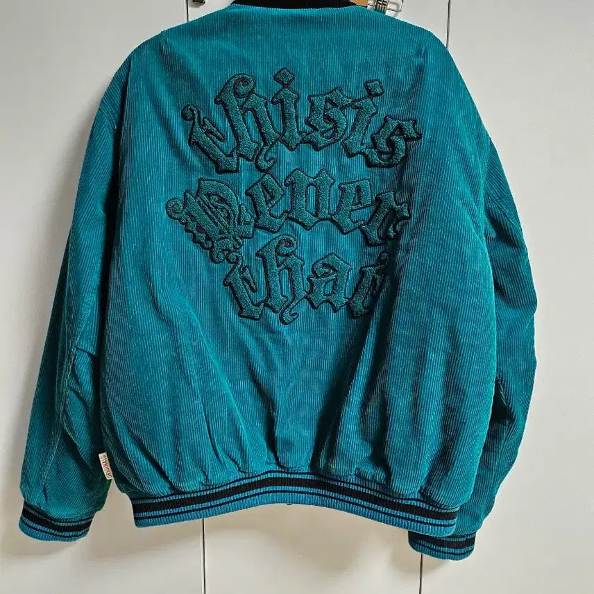 [BUNJANG] thisisneverthat Fortuna Corduroy Varsity Jacket Green / 디스이즈네버댓 포르투나 코듀로이 바시티 자켓 그린