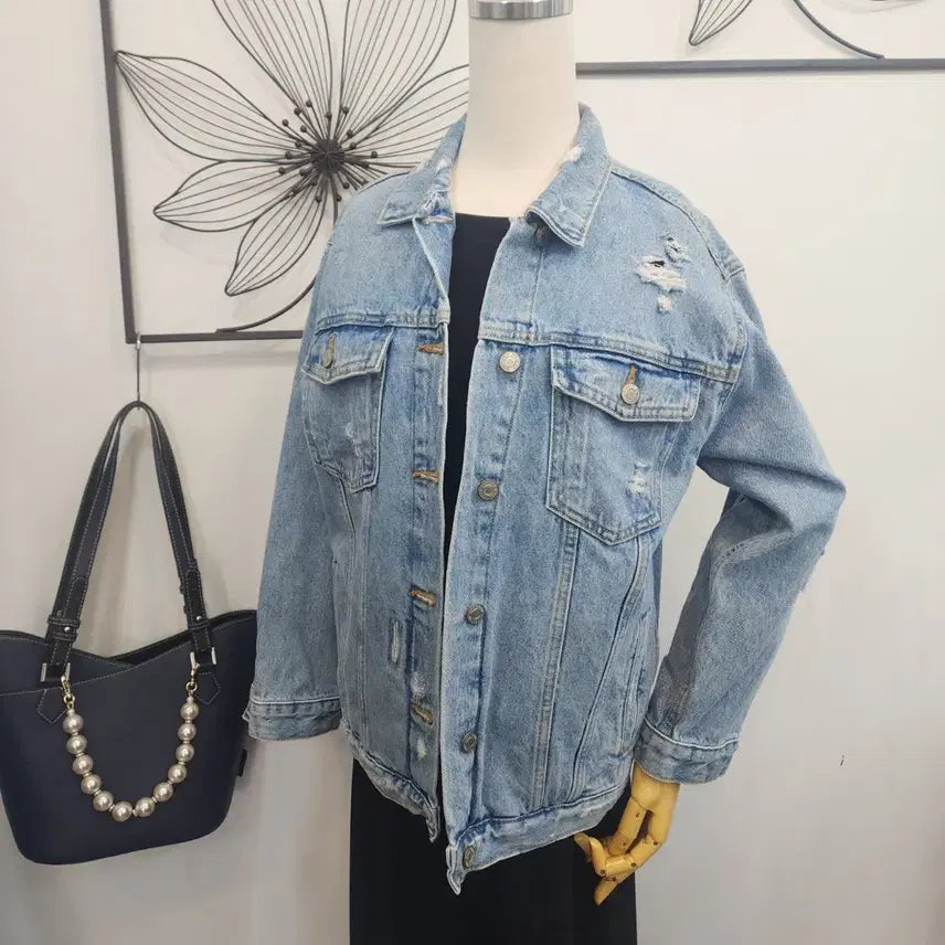 [BUNJANG] Zara Denim Jacket / 자라 데미지 워싱 데님 자켓 청자켓 55사이즈