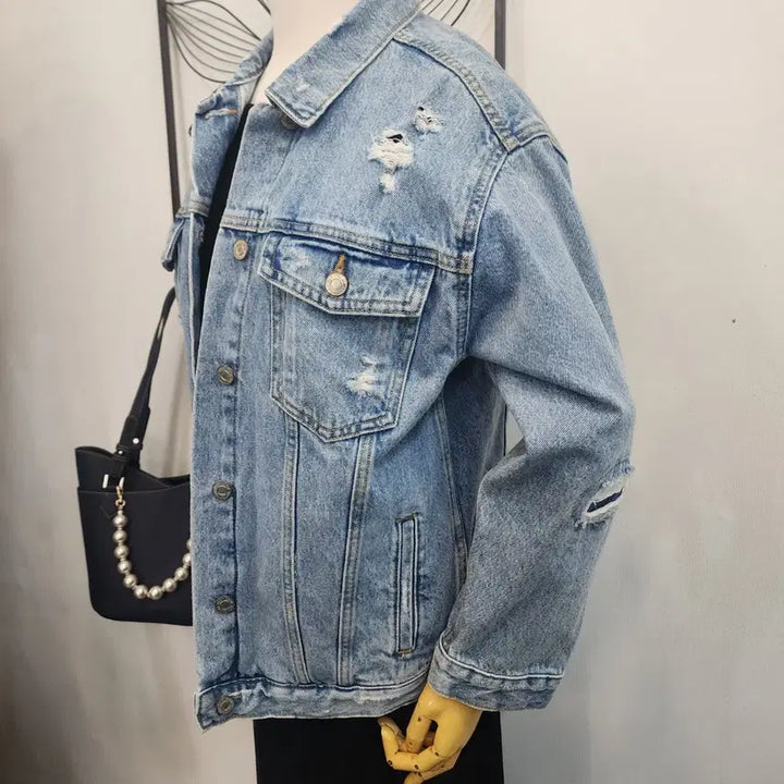[BUNJANG] Zara Denim Jacket / 자라 데미지 워싱 데님 자켓 청자켓 55사이즈