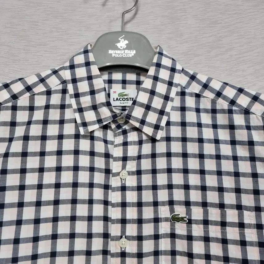 [BUNJANG] Lacoste Checkered Shirt (Women's 38) / 라코스테 봄가을 체크남방 여38 ㅡ0204