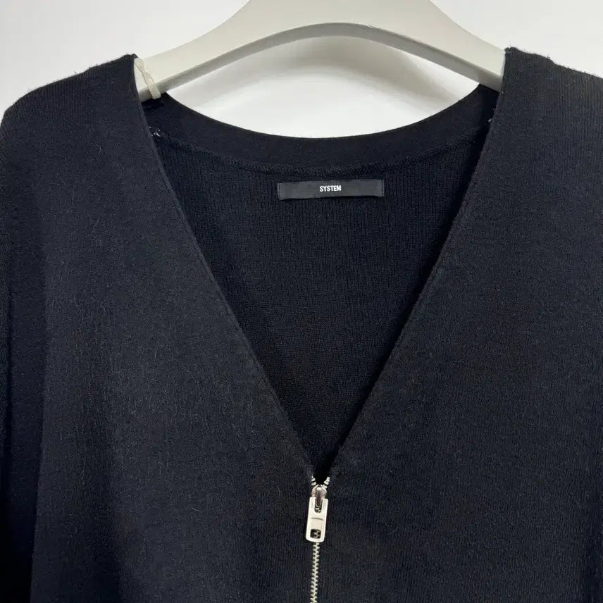 [BUNJANG] System Men's Black Gray Striped Zip-Up Cardigan 105 / 한섬 시스템 블랙 그레이 스트라이프 집업가디건 남자 105