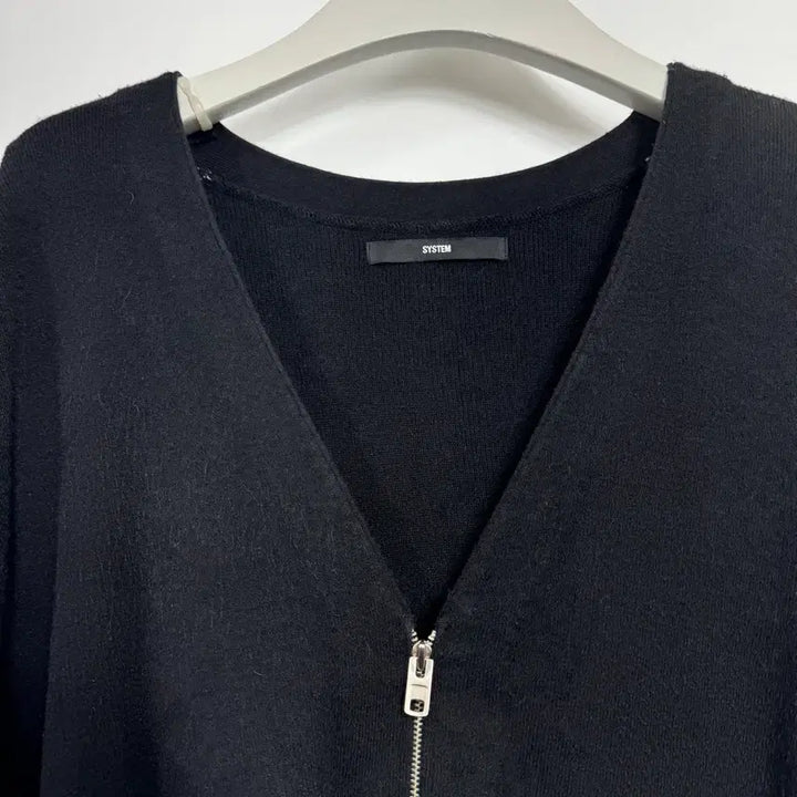 [BUNJANG] System Men's Black Gray Striped Zip-Up Cardigan 105 / 한섬 시스템 블랙 그레이 스트라이프 집업가디건 남자 105