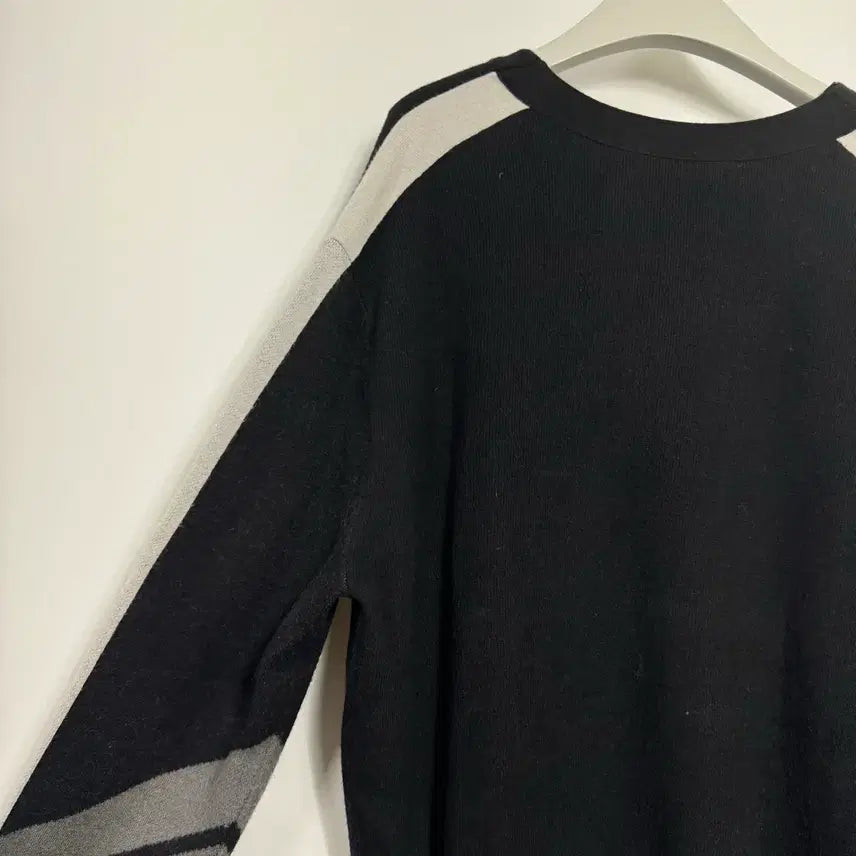 [BUNJANG] System Men's Black Gray Striped Zip-Up Cardigan 105 / 한섬 시스템 블랙 그레이 스트라이프 집업가디건 남자 105